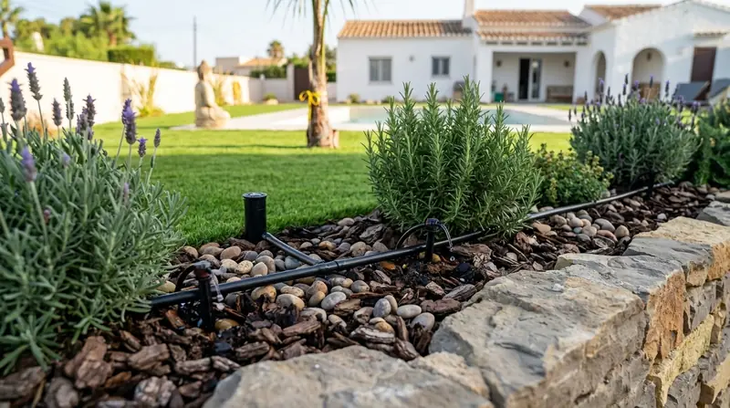 Riego automático en jardín residencial de Bétera
